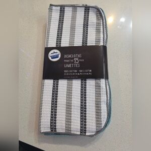 Mainstays Striped Dishcloths Set in White and Black